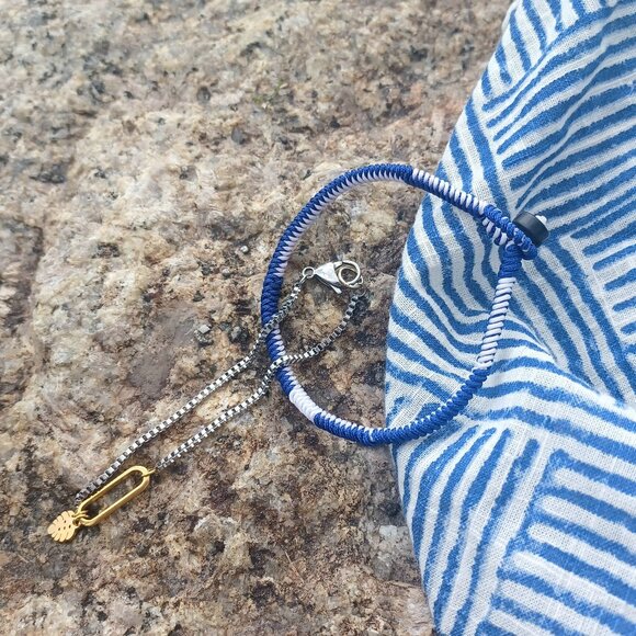 New men's Stainless Steel Silver box chain with paperclip link Bracelet - Picture 6 of 6